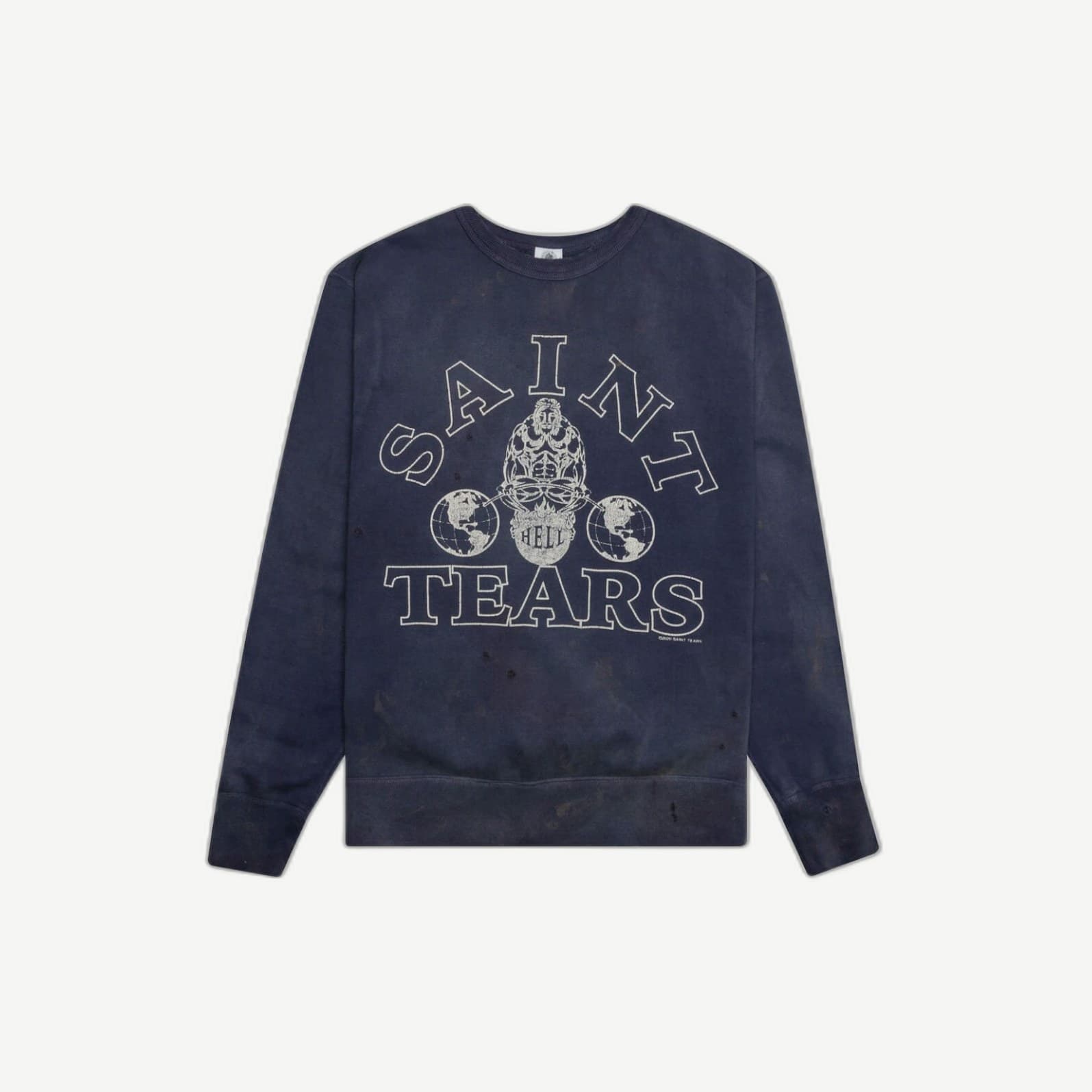 Cotton Wreath Crewneck Navy