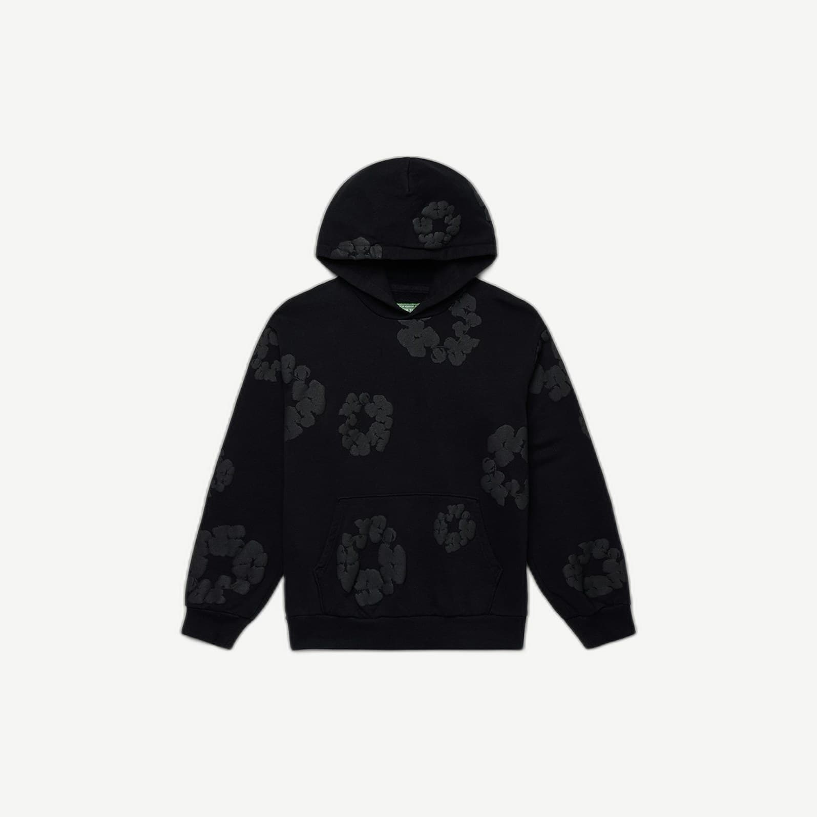 Cotton Wreath Hoodie Black